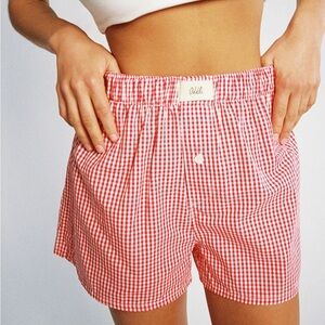 Oddli boxer shorts. Red gingham. Size M/L. Like new